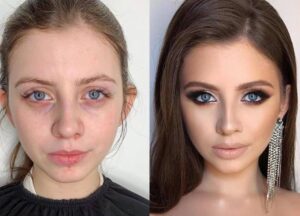 Transformación de maquillaje de novia: antes y después. Obtén el look de tus sueños con nuestro servicio de maquillaje profesional.