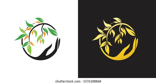 Logotipo de cuidado de piel orgánica: diseño natural y sostenible