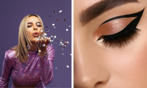 Descubre el encanto del maquillaje azul dorado y luce radiante.
