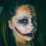 Transforma tu look con un maquillaje de gato zombie.
