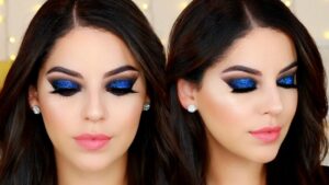 Logra un look radiante con un maquillaje de ojos azul fácil de hacer