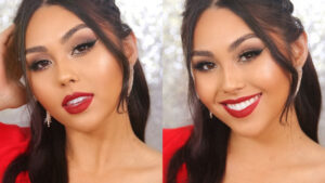Encuentra el maquillaje natural perfecto para complementar tu vestido rojo